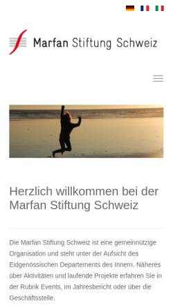 Vorschau der mobilen Webseite www.marfan.ch, Marfan Stiftung Schweiz