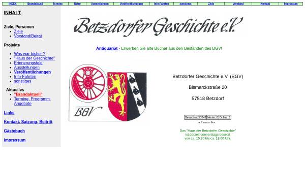 Vorschau von www.betzdorf-geschichte.de, Betzdorfer Geschichte e.V.