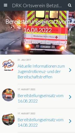 Vorschau der mobilen Webseite www.drk-betzdorf.de, Deutsches Rotes Kreuz Ortsverein Betzdorf e.V.