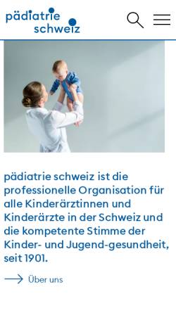 Vorschau der mobilen Webseite www.swiss-paediatrics.org, Schweizerische Gesellschaft für Pädiatrie