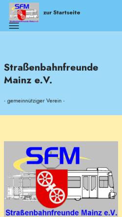 Vorschau der mobilen Webseite www.strassenbahnfreunde-mainz.de, Straßenbahnfreunde Mainz e.V.