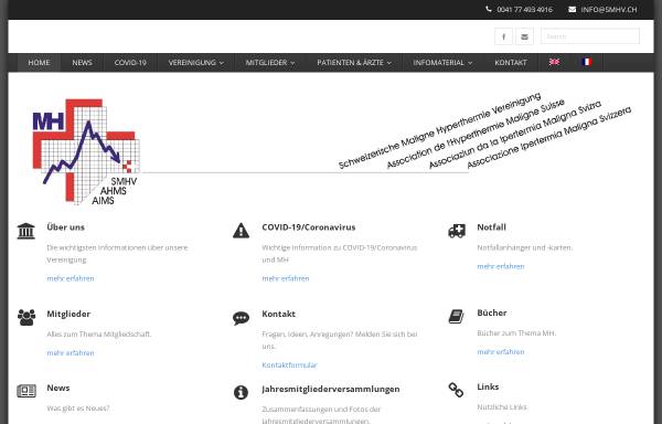 Vorschau von www.smhv.ch, SMHV - Schweizerische Maligne Hyperthermie Vereinigung