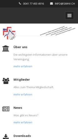 Vorschau der mobilen Webseite www.smhv.ch, SMHV - Schweizerische Maligne Hyperthermie Vereinigung