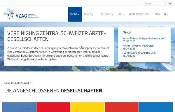 Vorschau von www.aerzte-zs.ch, Vereinigung Zentralschweizer Ärztegesellschaften (VZAG)