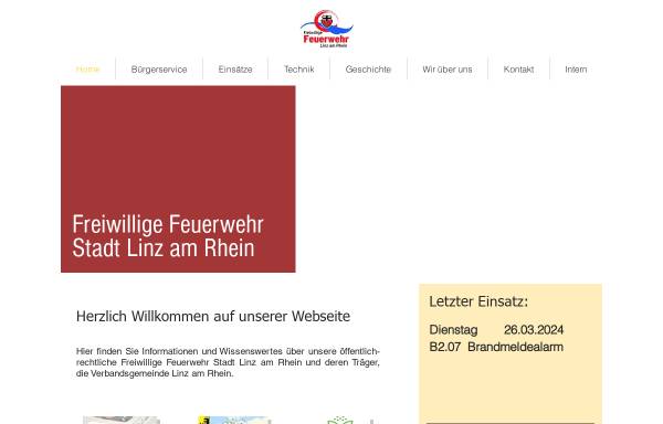 Vorschau von www.ffw-linz.de, Freiwillige Feuerwehr der Verbandsgemeinde Linz/Rhein