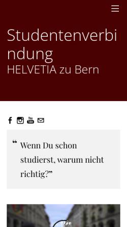 Vorschau der mobilen Webseite www.helvetia-bern.ch, Studentenverbindung Helvetia Bern