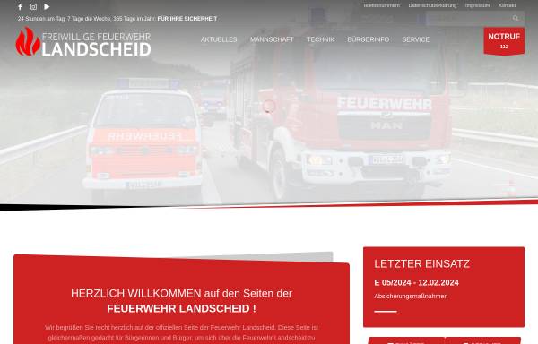 Vorschau von feuerwehr-landscheid.de, Freiwillige Feuerwehr Landscheid