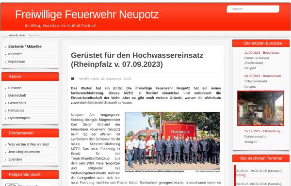 Vorschau von www.feuerwehr-neupotz.de, Freiwillige Feuerwehr Neupotz