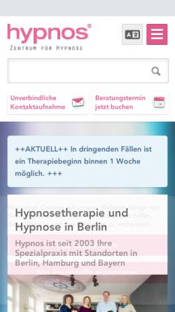 Vorschau der mobilen Webseite hypnose-zentrum.com, Hypnos – Zentrum für Hypnose