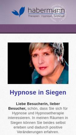 Vorschau der mobilen Webseite www.hypnose-siegen.com, Kerstin Habermann