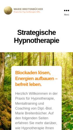 Vorschau der mobilen Webseite www.strategische-hypnotherapie.de, Maria Breitenbücher