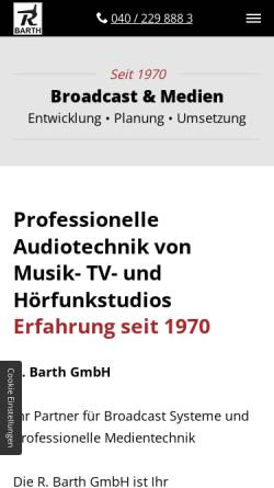 Vorschau der mobilen Webseite www.barthkg.com, R. Barth KG Elektronik und Akustik