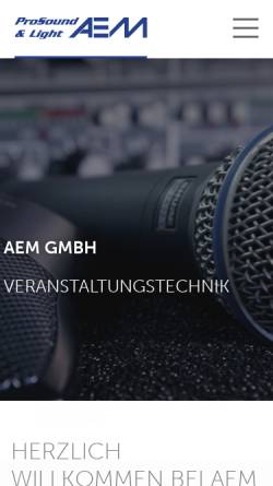 Vorschau der mobilen Webseite www.aem-gmbh.de, AEM GmbH