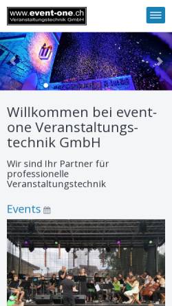 Vorschau der mobilen Webseite event-one.ch, Event-One Showservice Hasenfratz
