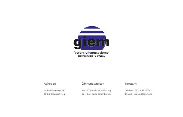 Vorschau von www.giem.de, Giem Veranstaltungssysteme, Inh. Oliver Giem