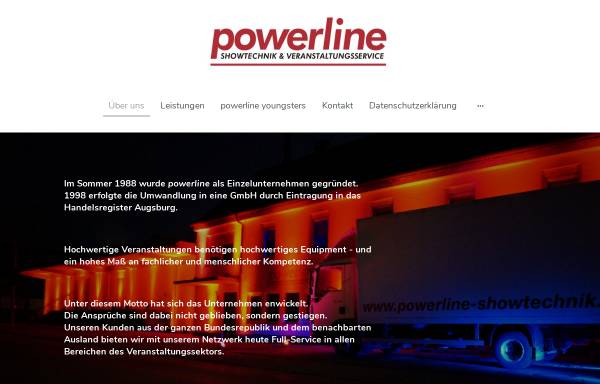 Vorschau von www.powerline-showtechnik.de, Powerline Showtechnik & Veranstaltungsservice GmbH