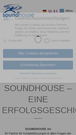 Vorschau der mobilen Webseite www.soundhouse.com, Soundhouse Veranstaltungstechnik GmbH