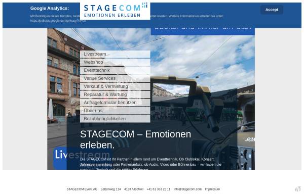 Vorschau von www.stagecom.ch, Stagecom Veranstaltungstechnik, Inh. Stefan Thommen