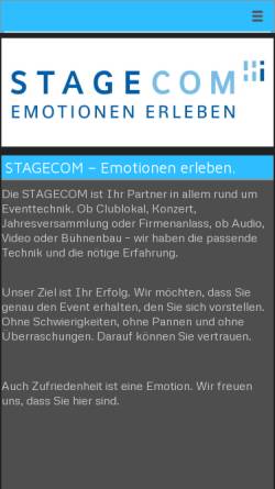 Vorschau der mobilen Webseite www.stagecom.ch, Stagecom Veranstaltungstechnik, Inh. Stefan Thommen