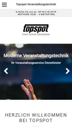 Vorschau der mobilen Webseite topspot.de, Topspot, Inh. Manuel Backert