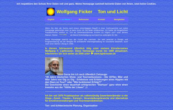 Vorschau von www.wolfgangficker.de, Wolfgang Ficker - Ton und Licht
