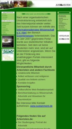 Vorschau der mobilen Webseite www.arboristen.de, Arboristen.de