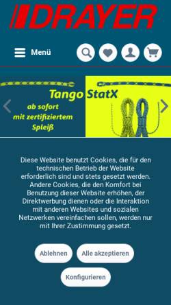 Vorschau der mobilen Webseite drayer.de, Drayer Fachhandel für Baumpfleger