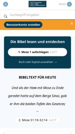 Vorschau der mobilen Webseite www.bibelgesellschaft.de, Deutsche Bibelgesellschaft