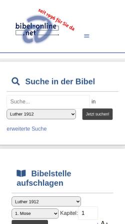 Vorschau der mobilen Webseite www.bibel-online.net, Luther-Bibel