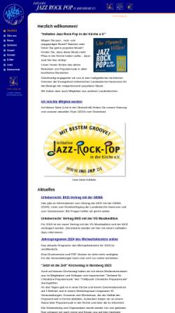 Vorschau der mobilen Webseite www.inijrp.de, Initiative Jazz Rock Pop in der Kirche e.V.