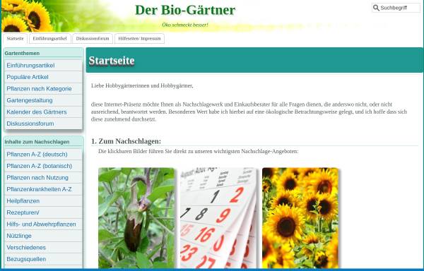 Vorschau von www.bio-gaertner.de, Der Bio-Gärtner