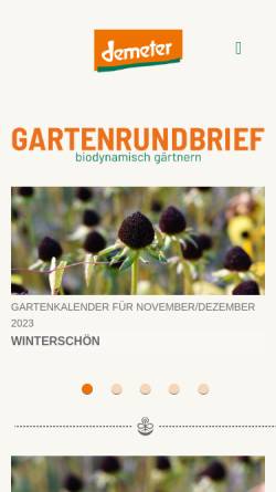 Vorschau der mobilen Webseite www.gartenrundbrief.de, Demeter Baden-Württemberg