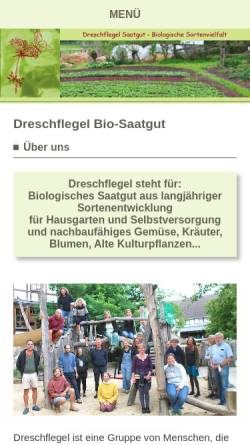 Vorschau der mobilen Webseite www.dreschflegel-saatgut.de, Dreschflegel GbR Saatgut