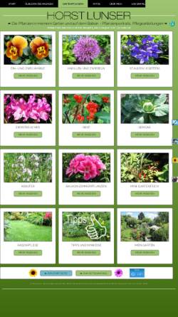 Vorschau der mobilen Webseite www.horst-luenser.de, Pflanzen in meinem Garten