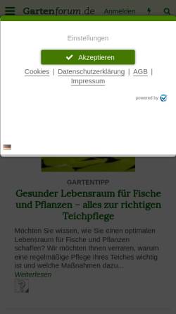Vorschau der mobilen Webseite www.gartenlinks.de, Gartenlinks