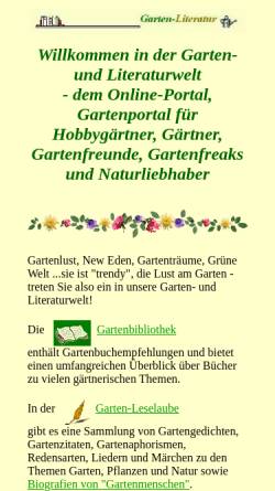 Vorschau der mobilen Webseite www.garten-literatur.de, Garten-Literatur.de