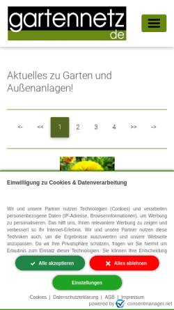 Vorschau der mobilen Webseite www.gartennetz.de, Gartennetz.de