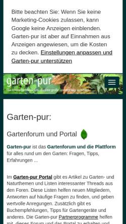 Vorschau der mobilen Webseite www.garten-pur.de, Garten-pur