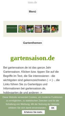 Vorschau der mobilen Webseite www.gartensaison.de, Gartensaison.de