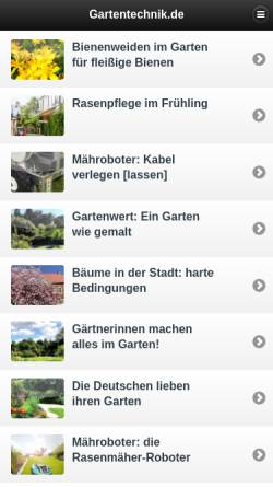 Vorschau der mobilen Webseite www.gartentechnik.de, Gartentechnik.de