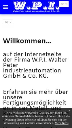Vorschau der mobilen Webseite www.w-p-i.de, W.P.I GmbH