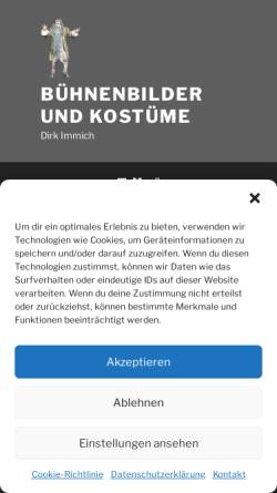 Vorschau der mobilen Webseite dirkimmich.de, Bühnenbilder und Kostüme von Dirk Immich