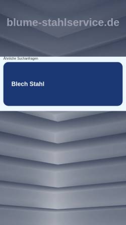 Vorschau der mobilen Webseite www.blume-stahlservice.de, Blume Stahlservice GmbH