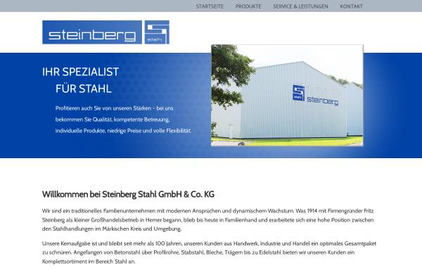 Vorschau von www.steinberg-stahl.de, Steinberg Stahl GmbH & Co. KG