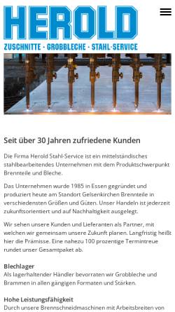 Vorschau der mobilen Webseite www.heroldstahl.de, Herold Stahl-Service GmbH