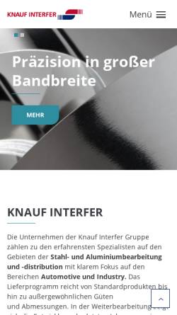 Vorschau der mobilen Webseite www.knauf-interfer.de, Knauf Interfer SE