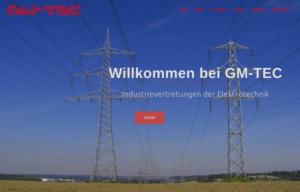 Vorschau von gm-tec.de, GM-Tec Industrievertretungen der Elektrotechnik, Inh. Giuseppe Mangiameli
