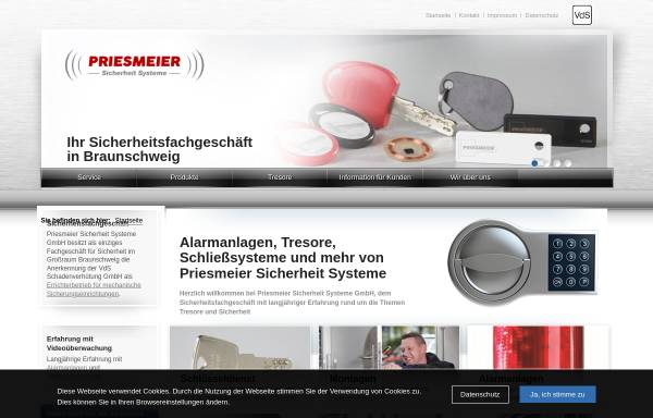 Vorschau von www.priesmeier-sicherheit.de, Priesmeier Sicherheit Systeme GmbH