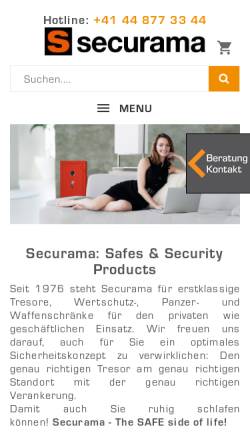 Vorschau der mobilen Webseite www.securama.ch, Securama AG