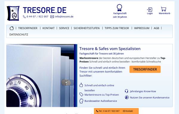Vorschau von www.tresore.de, Wilken Tresore GmbH